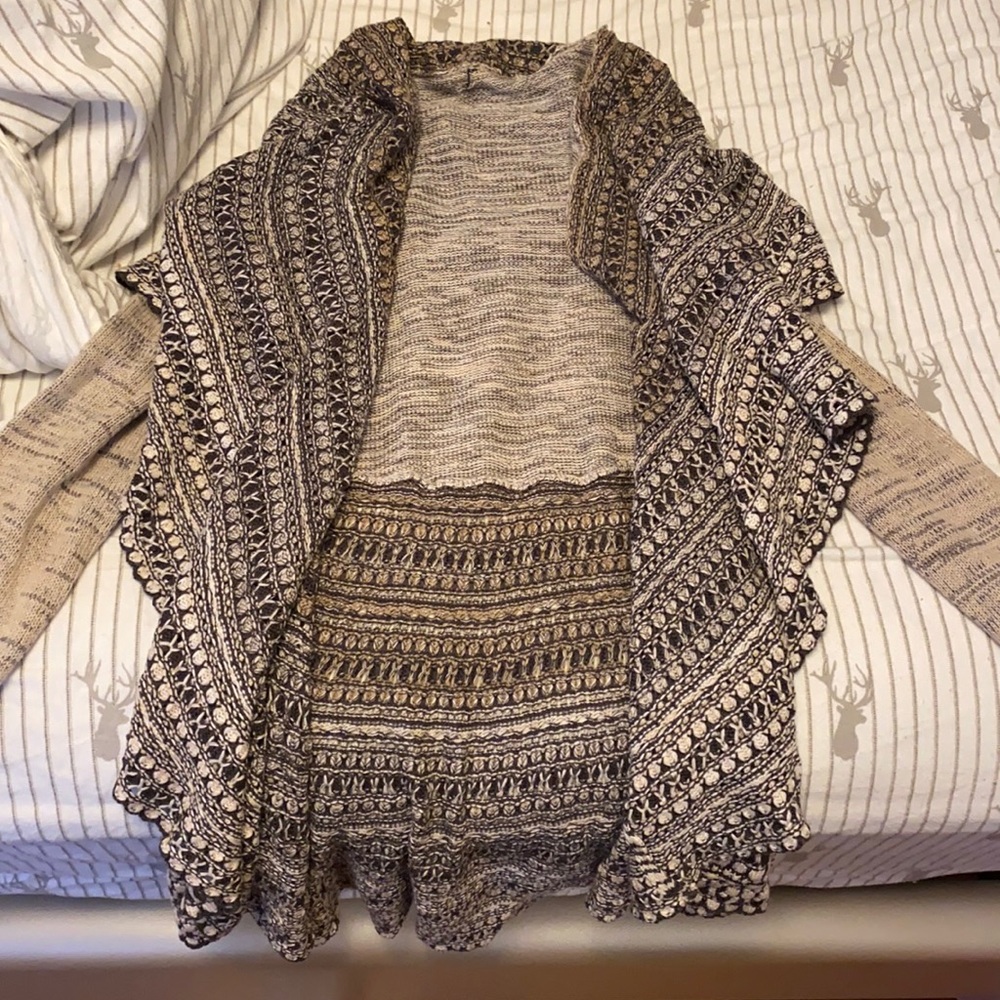 Brown and tan cardigan